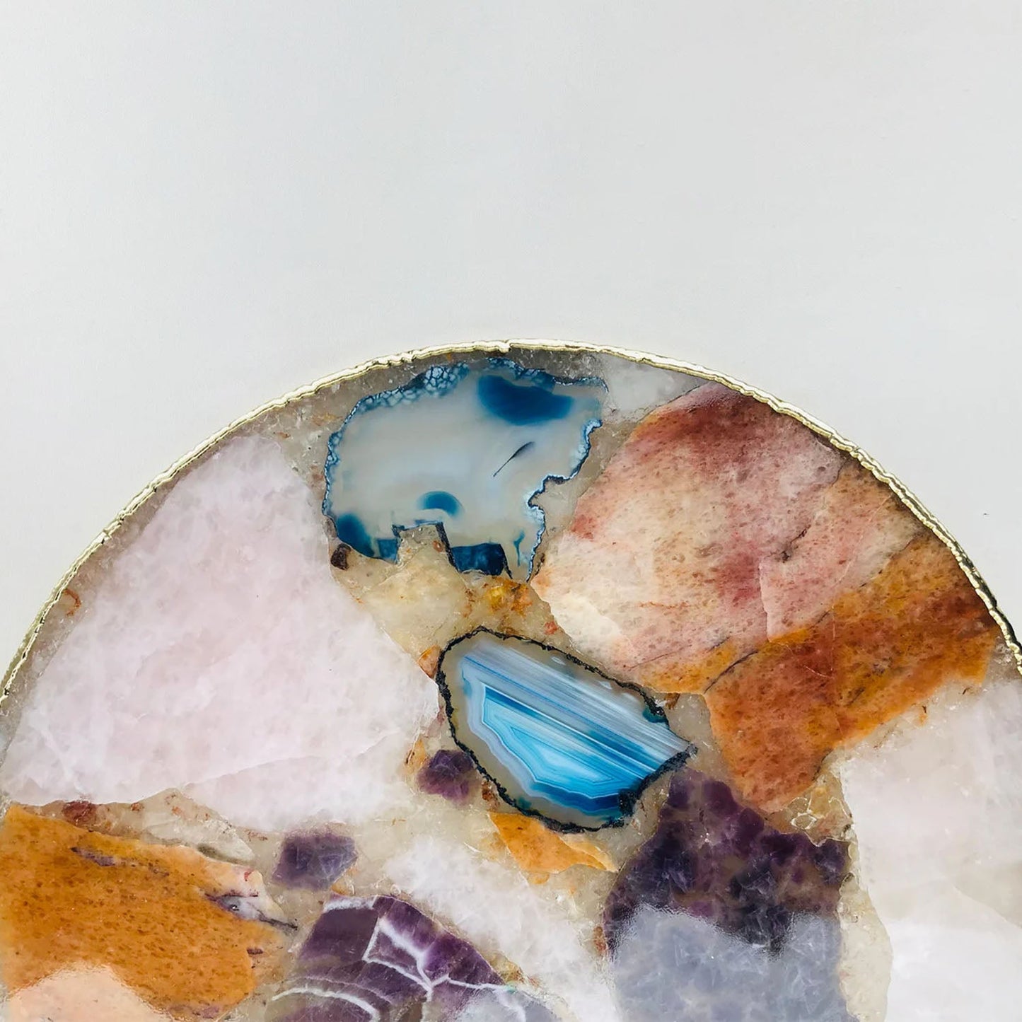 Large Multicolored 12" Diameter Agate Platter/Tray/Personalised Momentos/Sign Boards-2