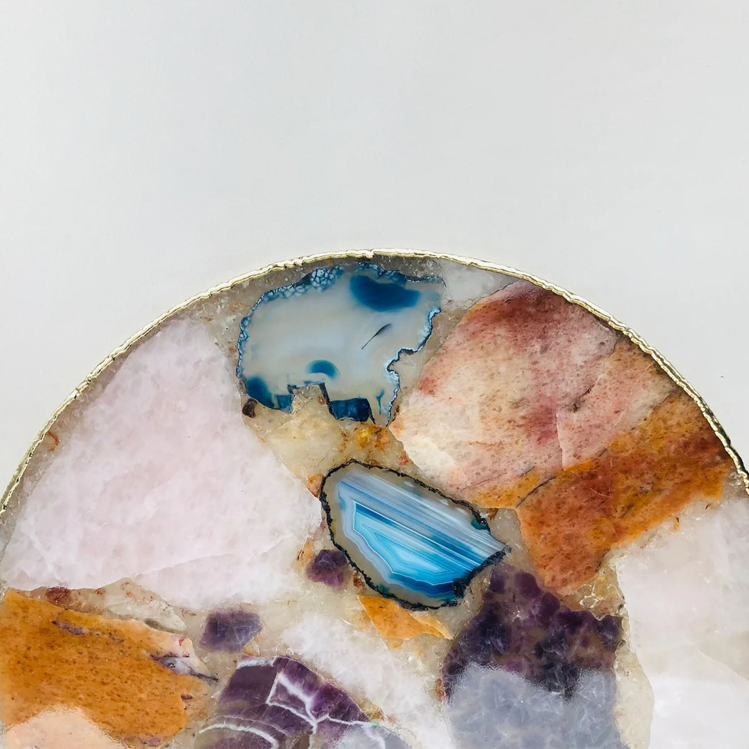 Large Multicolored 12" Diameter Agate Platter/Tray/Personalised Momentos/Sign Boards-2