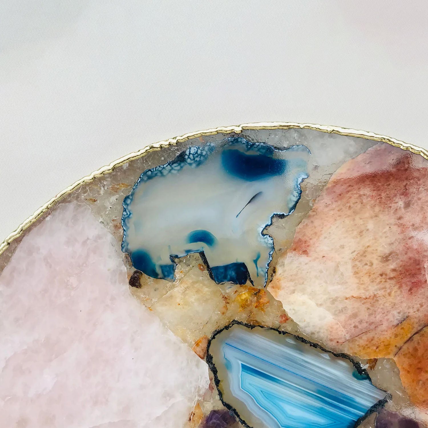 Large Multicolored 12" Diameter Agate Platter/Tray/Personalised Momentos/Sign Boards-3